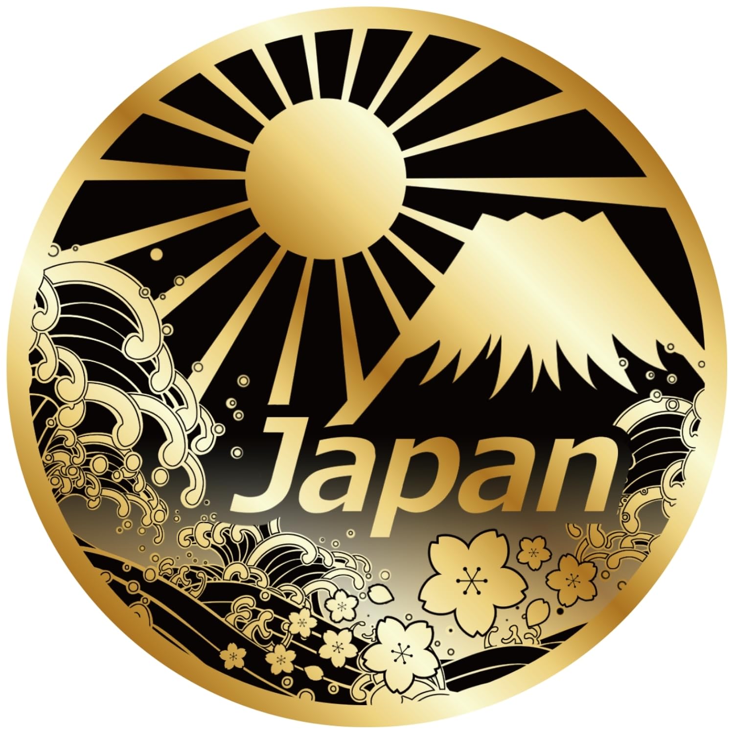 Amazon.co.jp: 和柄 Japan シール Japan 1枚 ステッカー ミラータイプ